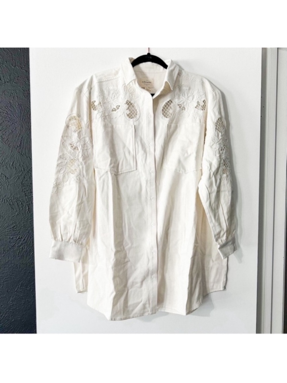 Sezane Maxine Dress Ecru Embroidered Size 38 US 6 NWT - Picture 4 of 9